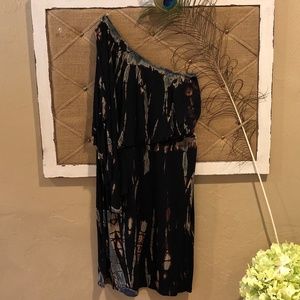 One Shoulder Tie-dye Dress